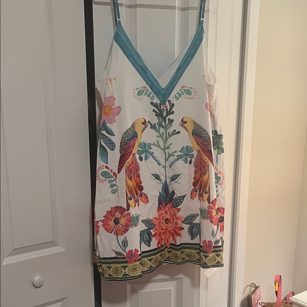 Floral Parrot Print Sleeveless dress